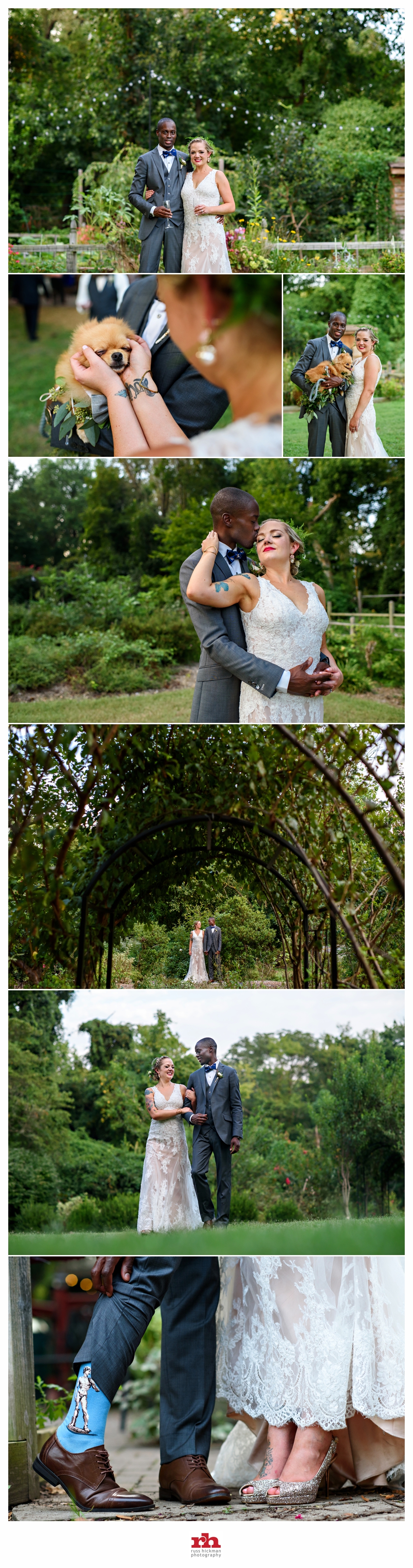 Wedding portraits of a beautiful couple right after their ceremony.